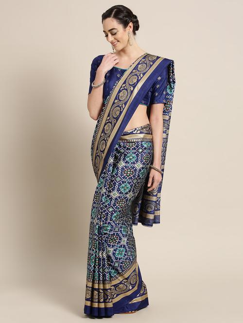 zari motifs patola saree with blouse - 16322703 - Very Small Image - 1