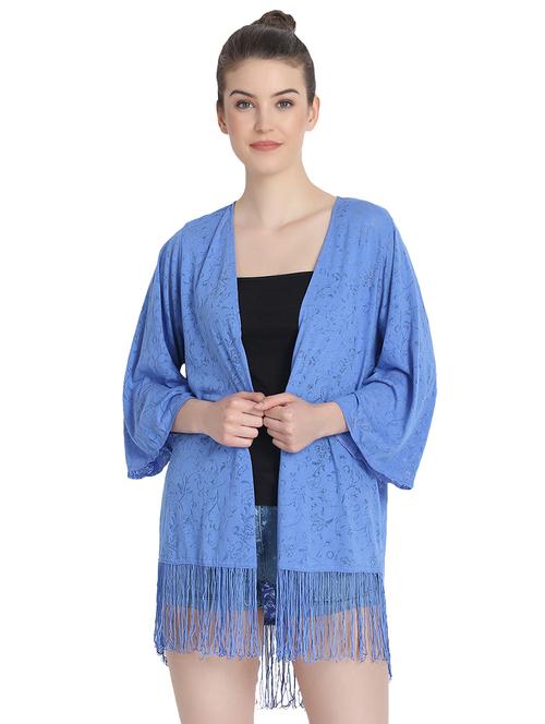 fringe hem floral shrug - 16322714 - Very Small Image - 1