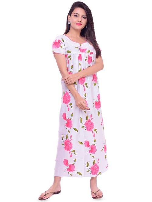 lace trim floral night gown - 16322868 - Very Small Image - 1