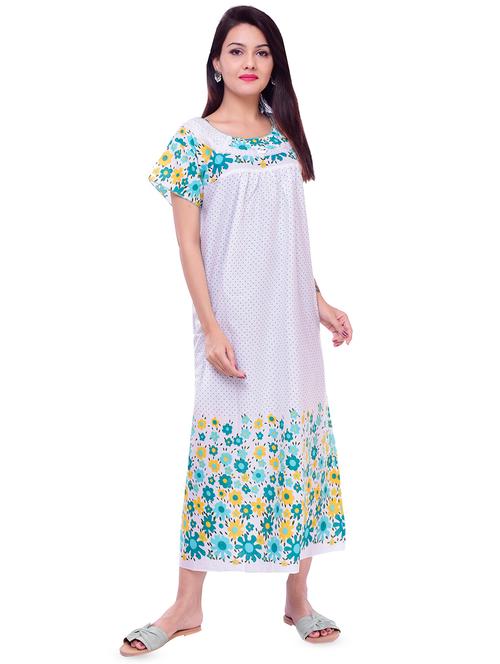 lace trim floral night gown - 16322874 - Very Small Image - 1