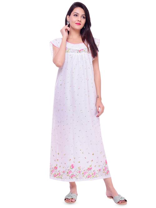 lace trim floral night gown - 16322910 - Very Small Image - 1