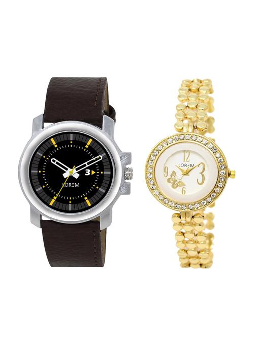 lorem set of 2 analog couple watch (lk-203-44) - 16323740 - Very Small Image - 1