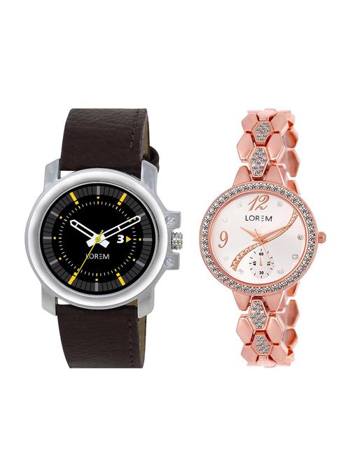 lorem set of 2 analog couple watch (lk-215-44) - 16323749 - Very Small Image - 1