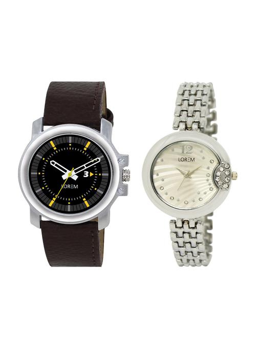 lorem set of 2 analog couple watch (lk-227-44) - 16323757 - Very Small Image - 1