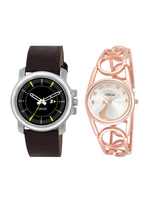 lorem set of 2 analog couple watch (lk-232-44) - 16323761 - Very Small Image - 1