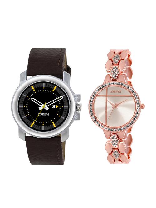 lorem set of 2 analog couple watch (lk-242-44) - 16323770 - Very Small Image - 1