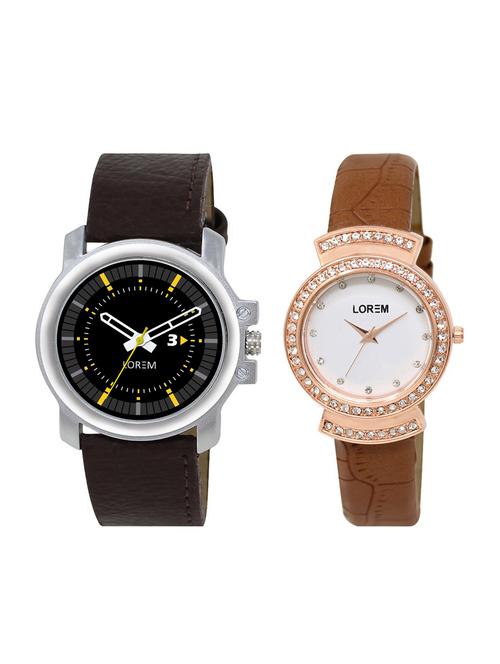 lorem set of 2 analog couple watch (lk-245-44) - 16323773 - Very Small Image - 1