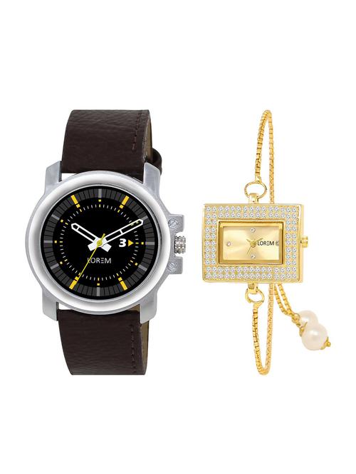 lorem set of 2 analog couple watch (lk-247-44) - 16323775 - Very Small Image - 1