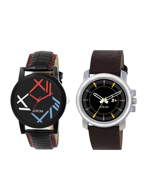 lorem set of 2 analog watch combos (lk-12-44) - 16323792 - Very Small Image - 1