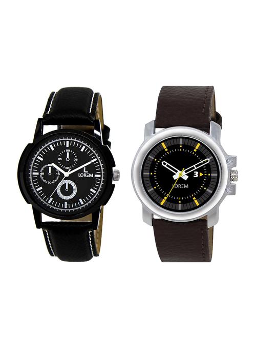 lorem set of 2 analog watch combos (lk-13-44) - 16323793 - Very Small Image - 1