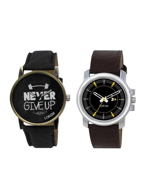 lorem set of 2 analog watch combos (lk-27-44) - 16323807 - Very Small Image - 1
