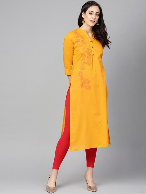 embroidered straight kurta - 16324038 - Very Small Image - 1
