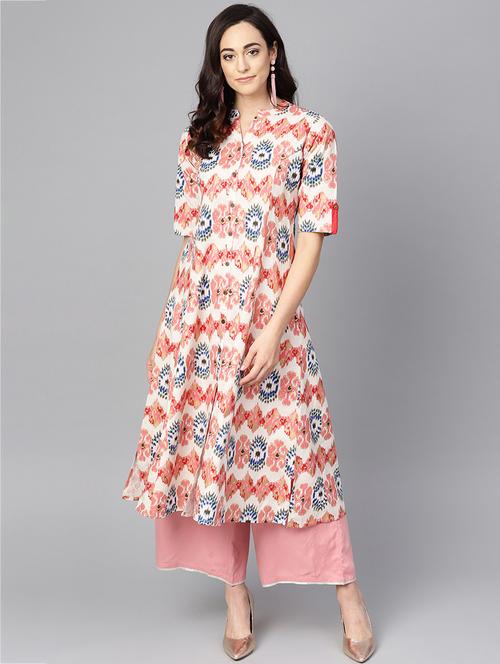 ikat printed a-line kurta - 16324041 - Very Small Image - 1
