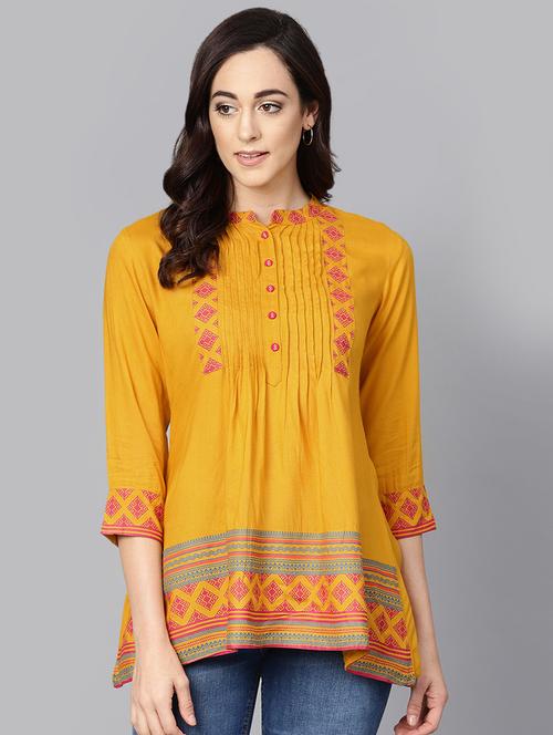 contrast button pleated tunic - 16324057 - Very Small Image - 1