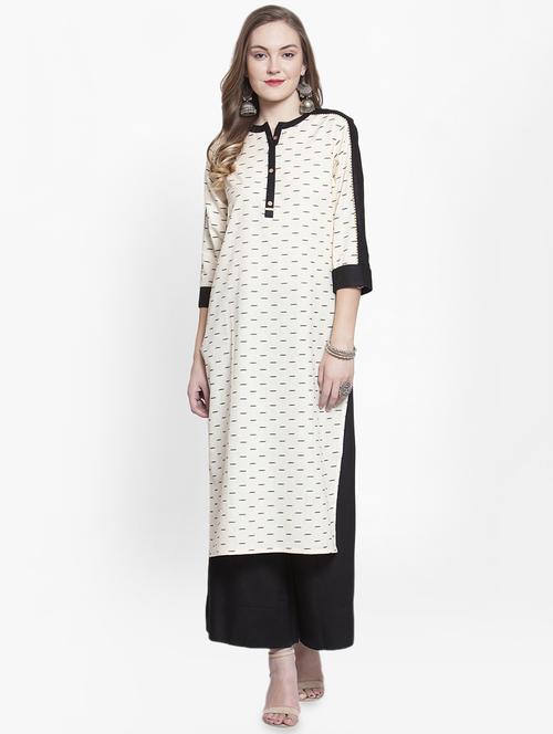 ikat printed kurta palazzo set - 16324151 - Very Small Image - 1