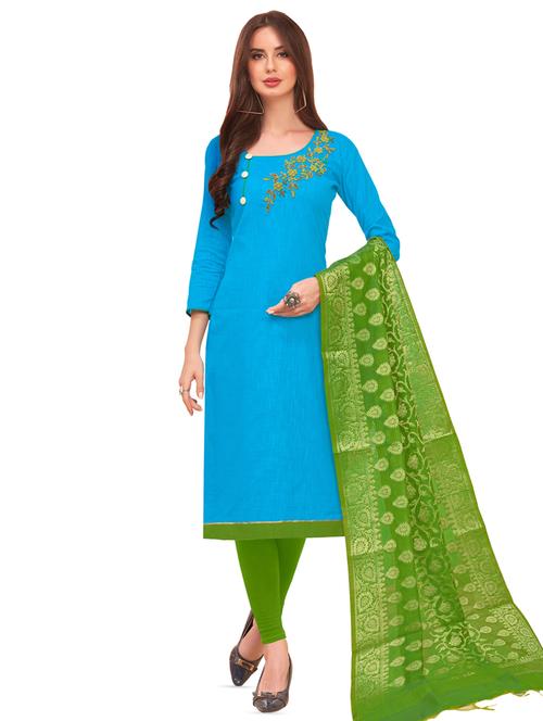 embroidered unstitched suit - 16324194 - Very Small Image - 1
