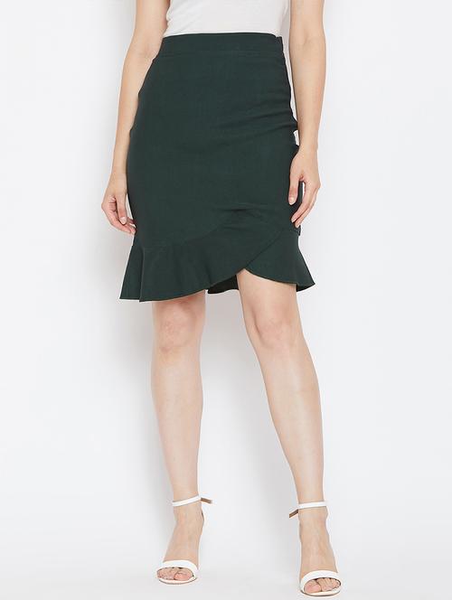 ruffle detail high rise trumpet skirt - 16324503 - Very Small Image - 1
