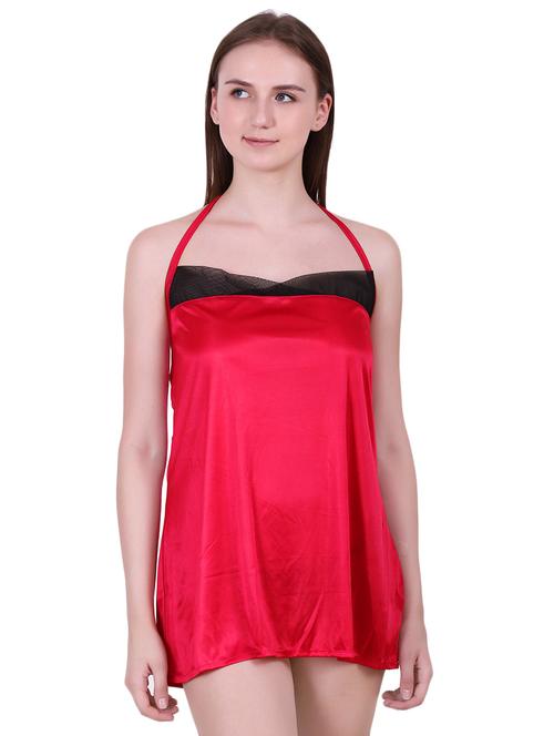 halter neck mesh detail baby doll - 16324572 - Very Small Image - 1
