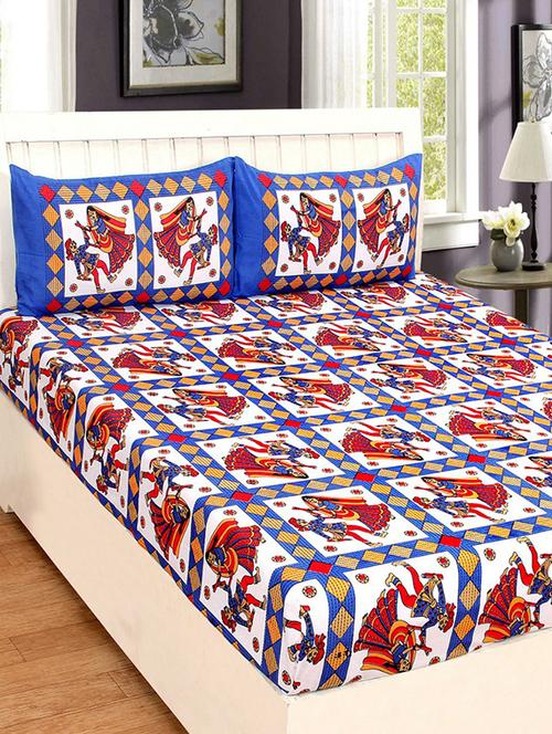 cotton double bed sheet with 2 pillow covers - 16324849 - Very Small Image - 1