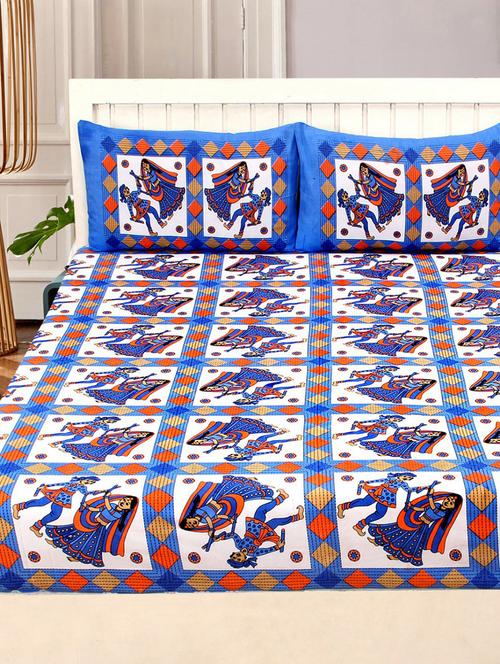 cotton double bed sheet with 2 pillow covers - 16324850 - Very Small Image - 1