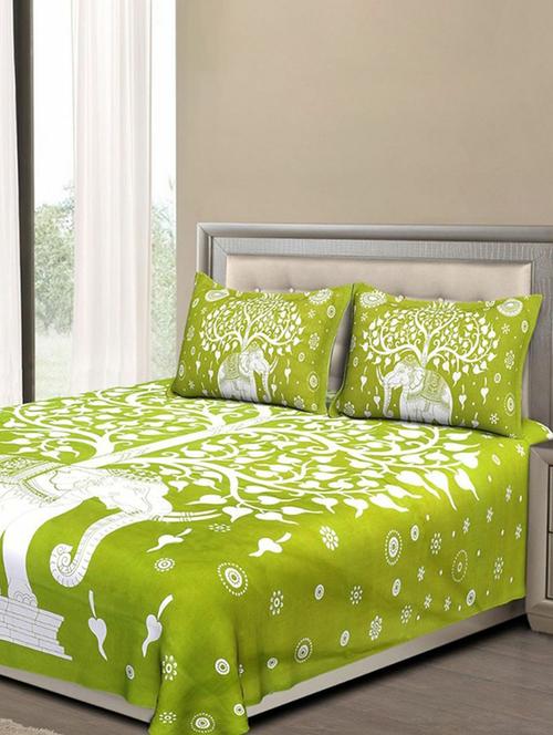 cotton double bed sheet with 2 pillow covers - 16324870 - Very Small Image - 1