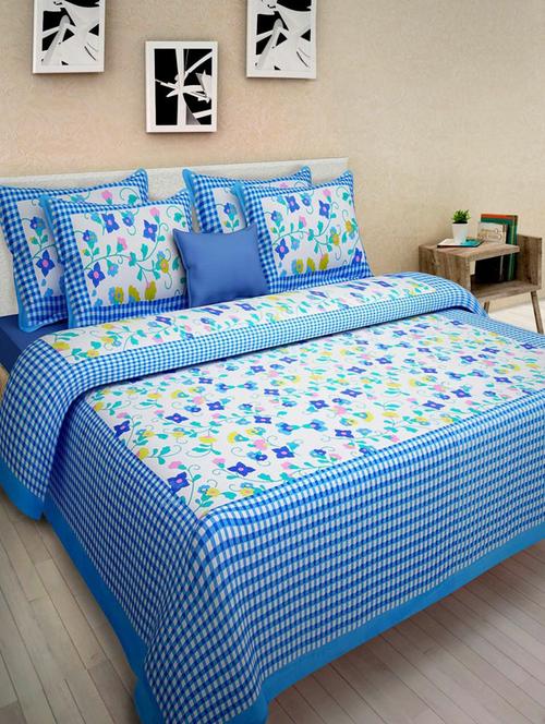 cotton double bed sheet with 2 pillow covers - 16324891 - Very Small Image - 1