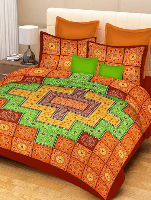 cotton double bed sheet with 2 pillow covers - 16324906 - Very Small Image - 1