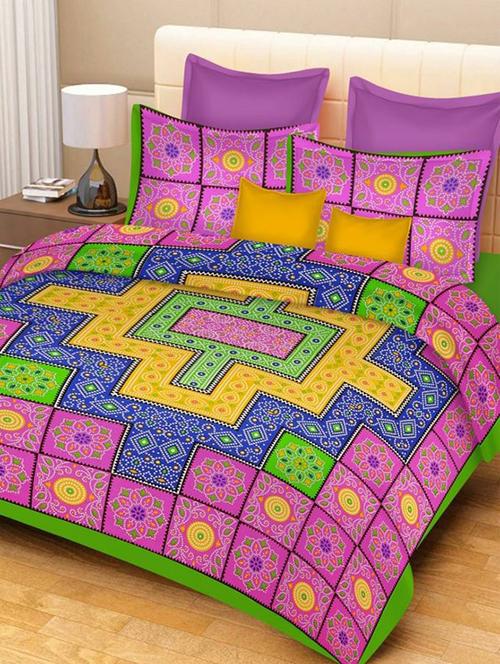 cotton double bed sheet with 2 pillow covers - 16324907 - Very Small Image - 1