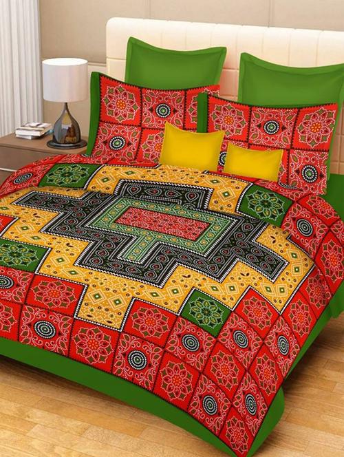 cotton double bed sheet with 2 pillow covers - 16324909 - Very Small Image - 1