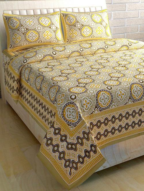 cotton double bed sheet with 2 pillow covers - 16324923 - Very Small Image - 1