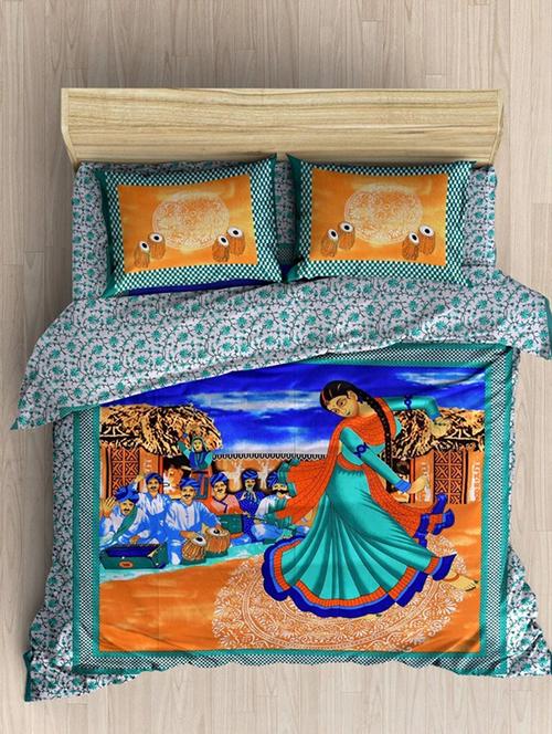 cotton double bed sheet with 2 pillow covers - 16324924 - Very Small Image - 1