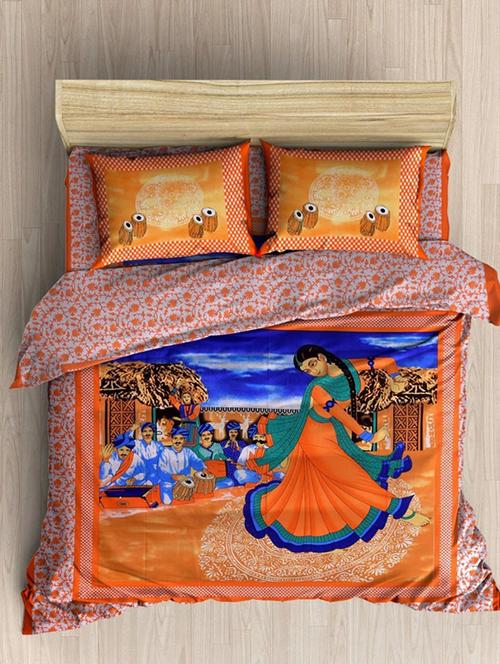 cotton double bed sheet with 2 pillow covers - 16324925 - Very Small Image - 1