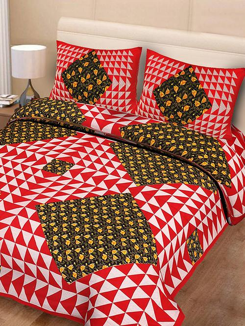 cotton double bed sheet with 2 pillow covers - 16324933 - Very Small Image - 1