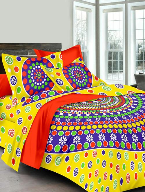 cotton double bed sheet with 2 pillow covers - 16324938 - Very Small Image - 1