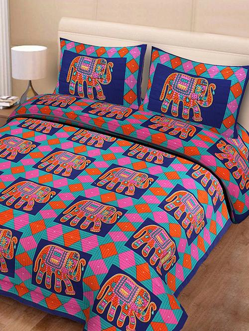 cotton double bed sheet with 2 pillow covers - 16324943 - Very Small Image - 1