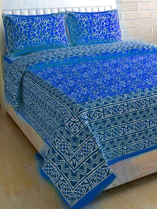 cotton double bed sheet with 2 pillow covers - 16324945 - Very Small Image - 1