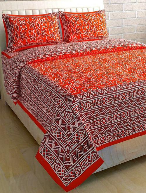 cotton double bed sheet with 2 pillow covers - 16324946 - Very Small Image - 1