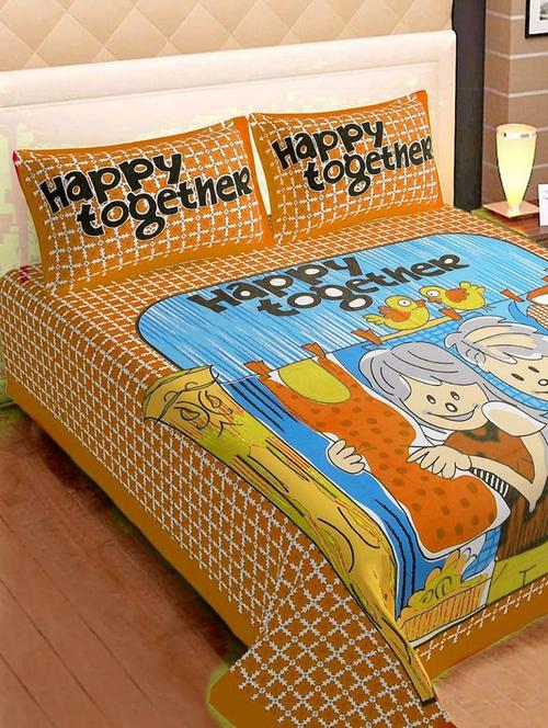 cotton double bed sheet with 2 pillow covers - 16324955 - Very Small Image - 1