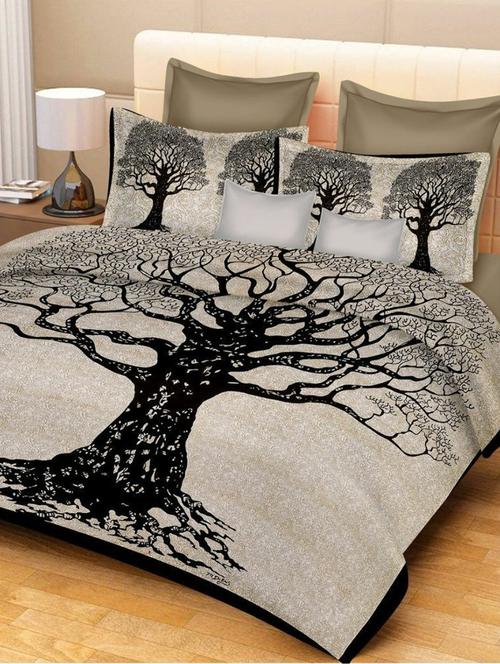 cotton double bed sheet with 2 pillow covers - 16324973 - Very Small Image - 1