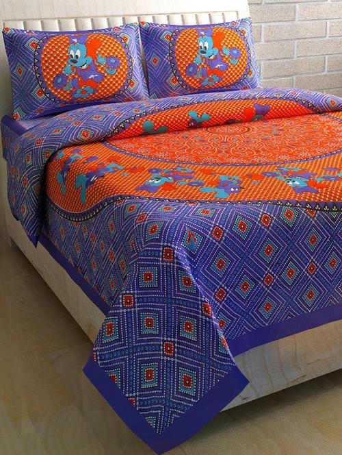 cotton double bed sheet with 2 pillow covers - 16324975 - Very Small Image - 1