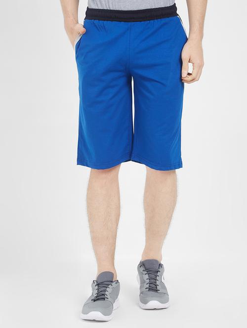 blue solid shorts - 16324997 - Very Small Image - 1