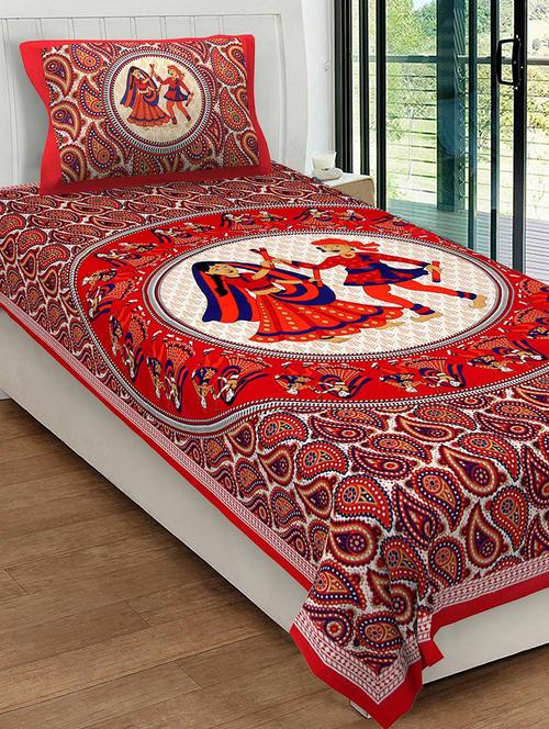 cotton single bed sheet with 2 pillow covers - 16325217 - Very Small Image - 1