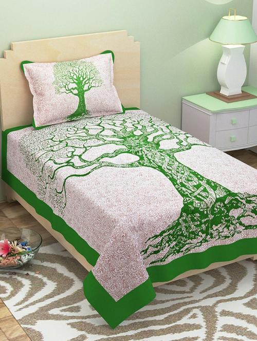 cotton single bed sheet with 2 pillow covers - 16325221 - Very Small Image - 1