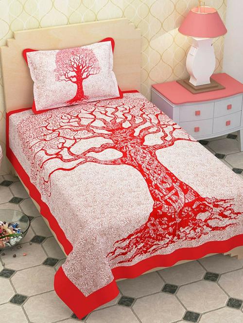 cotton single bed sheet with 2 pillow covers - 16325224 - Very Small Image - 1