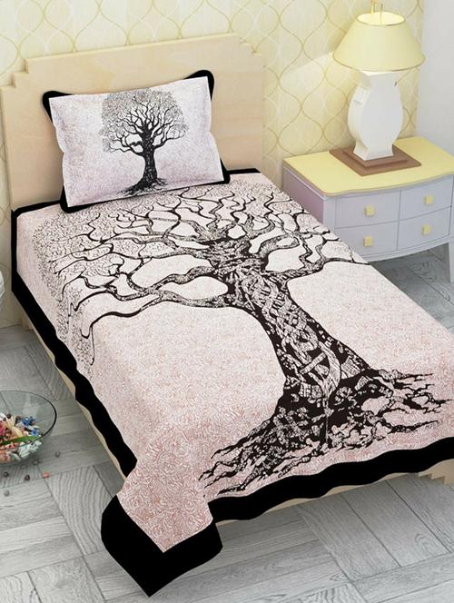 cotton single bed sheet with 2 pillow covers - 16325225 - Very Small Image - 1