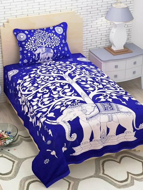 cotton single bed sheet with 2 pillow covers - 16325227 - Very Small Image - 1