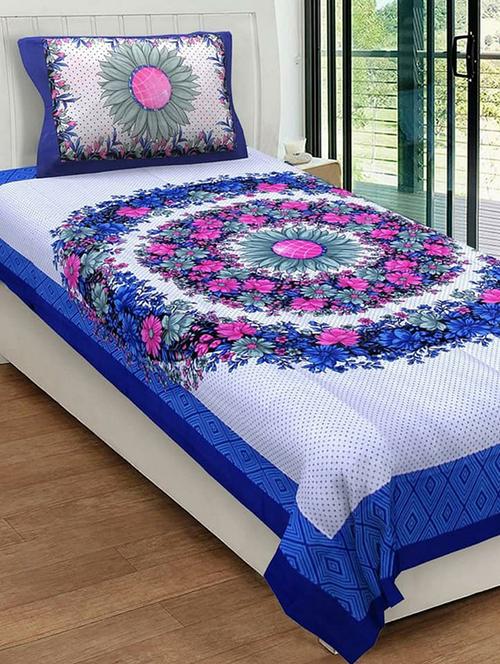 cotton single bed sheet with 2 pillow covers - 16325234 - Very Small Image - 1