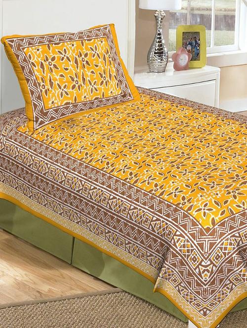 cotton single bed sheet with 2 pillow covers - 16325235 - Very Small Image - 1