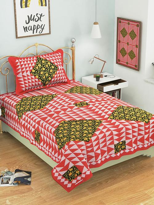 cotton single bed sheet with 2 pillow covers - 16325239 - Very Small Image - 1