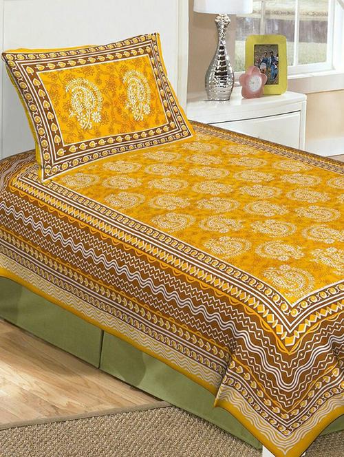 cotton single bed sheet with 2 pillow covers - 16325241 - Very Small Image - 1